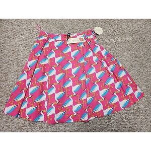 Lindy Bob Vintage Inspired Marie Pink Herons NWT Skirt Size 10